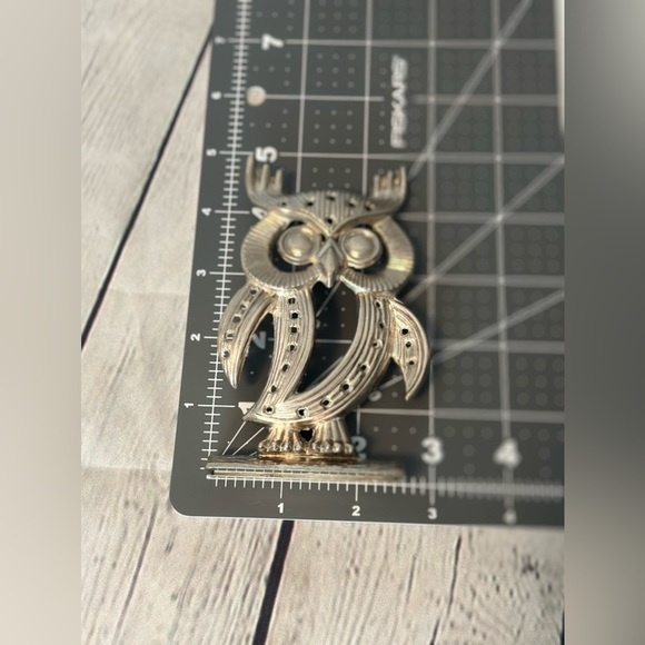 VINTAGE Albert E Price Standing Owl Figurine Ornament Display Silverplated 🌱 - Picture 3 of 3